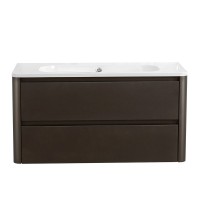 Тумба с раковиной Cezares Relax 100 подвесная, 2 ящика, оружейная сталь