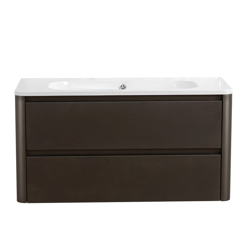 Тумба с раковиной Cezares Relax 100 подвесная, 2 ящика, оружейная сталь