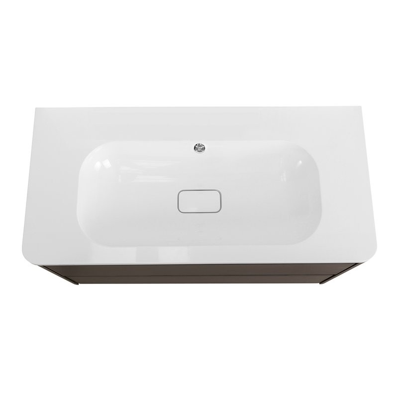 Тумба с раковиной Cezares Relax 100 подвесная, 2 ящика, оружейная сталь