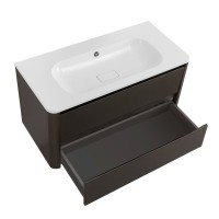 Тумба с раковиной Cezares Relax 100 подвесная, 2 ящика, оружейная сталь