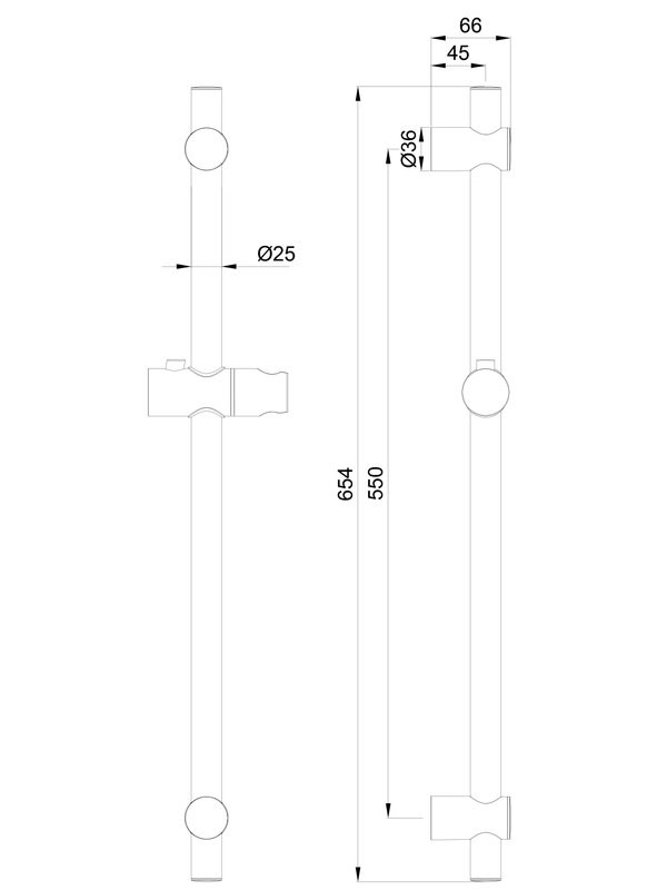 Душевая штанга Wonzon & Woghand WW-SL04-BG брашированное золото