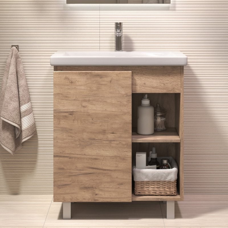 Тумба с раковиной Vigo Milos 70 напольная, дуб золотой