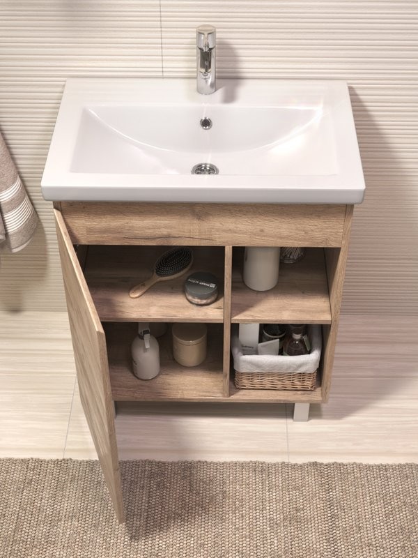 Тумба с раковиной Vigo Milos 70 напольная, дуб золотой