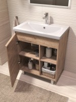 Тумба с раковиной Vigo Milos 70 напольная, дуб золотой