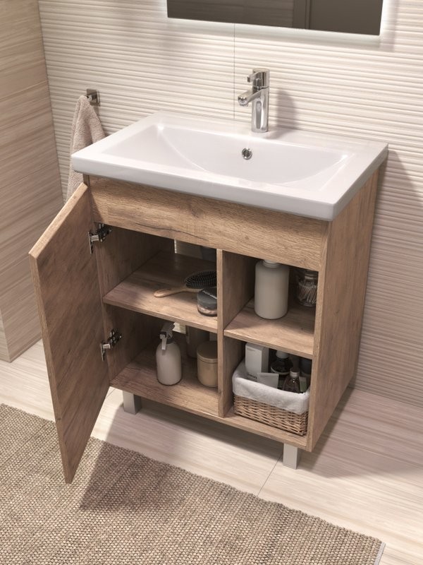 Тумба с раковиной Vigo Milos 70 напольная, дуб золотой