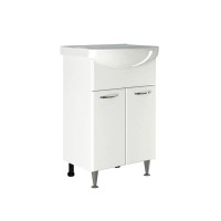 Тумба с раковиной Mixline Стандарт 55 глянцевая белая, в разборе