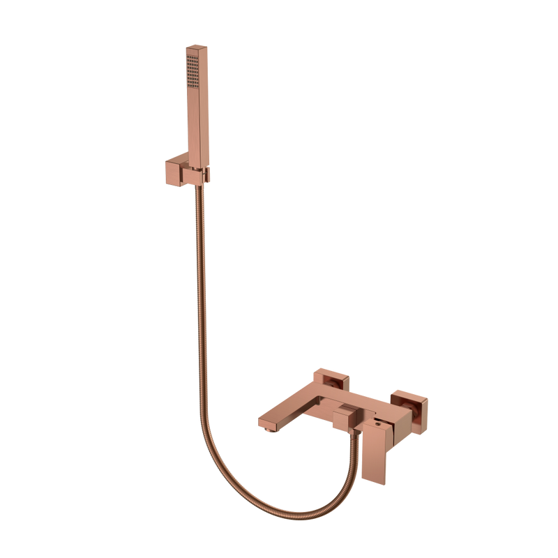 Смеситель для ванны с душем Boheme Qubic 473-CB copper brushed