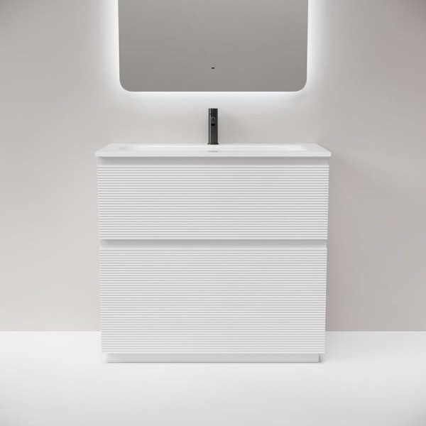 Тумба под раковину в ванную Sancos Folk Floor 890х445х850 мм, напольная с двумя ящиками, Bianco