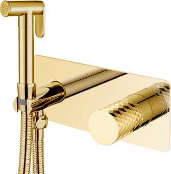 Гигиенический душ Boheme Stick 127-GG со смесителем, С ВНУТРЕННЕЙ ЧАСТЬЮ, gold, diamond gold