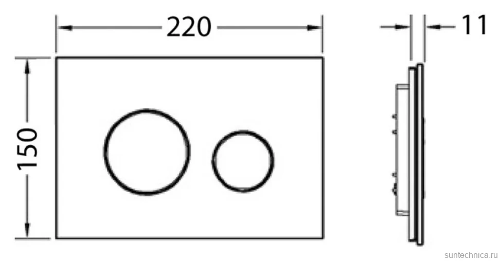 Кнопка смыва TECE Loop 9240657 черное стекло, кнопки черные