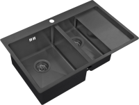 Мойка кухонная Zorg Inox PVD 5178-2-L grafit