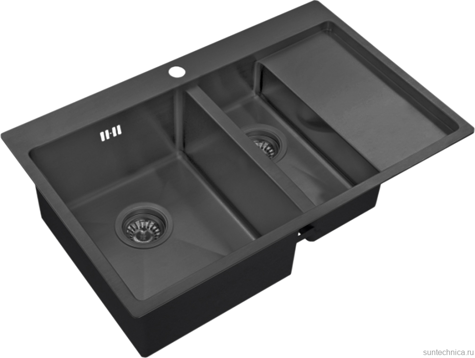 Мойка кухонная Zorg Inox PVD 5178-2-L grafit