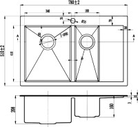 Мойка кухонная Zorg Inox PVD 5178-2-L grafit