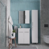 Мебель для ванной комнаты Grossman Neo 70 эмаль, с дверцами, глянцевая белая