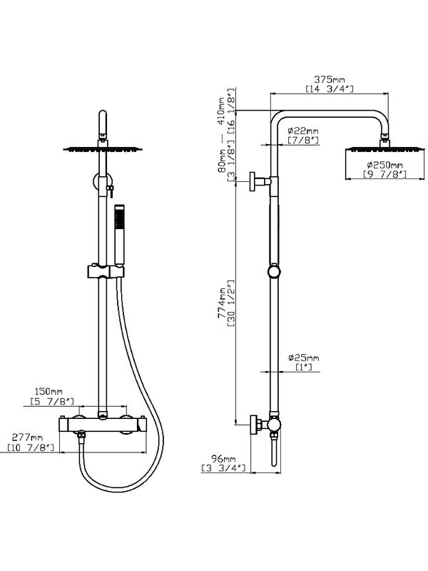 Душевая стойка Vincea City VSFS-4CT1BN брашированный никель