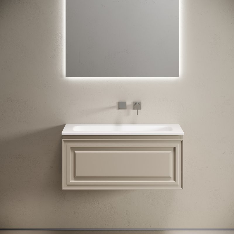 Тумба с раковиной Sancos Very 90 подвесная, beige soft, раковина СN7019wx