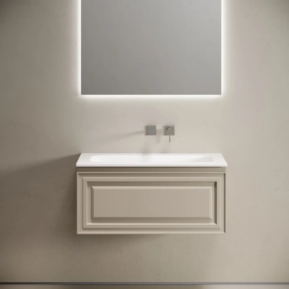 Тумба с раковиной Sancos Very 90 подвесная, beige soft, раковина СN7019wx