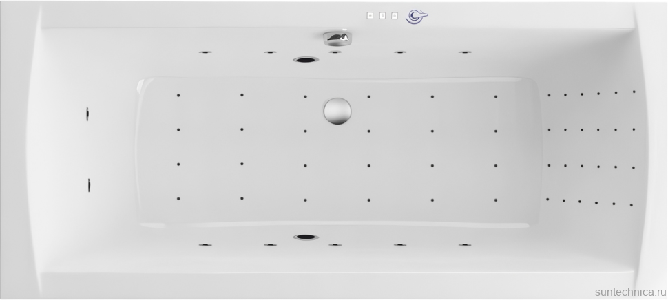 Акриловая ванна Excellent Aquaria Lux Slim Nano 180x80 см, встраиваемая, с гидромассажем, белая, с каркасом, со сливом-переливом