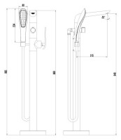 Напольный смеситель для ванны с душем Lemark Melange LM4944CW