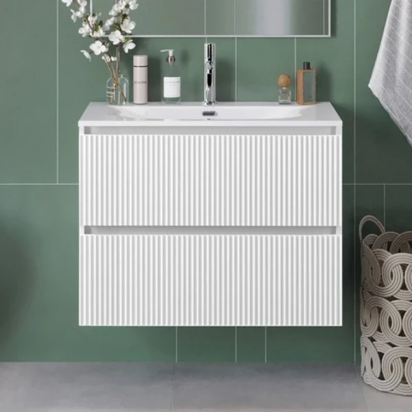 Тумба с раковиной BelBagno Uno 90 подвесная, 2 ящика, bianco opaco