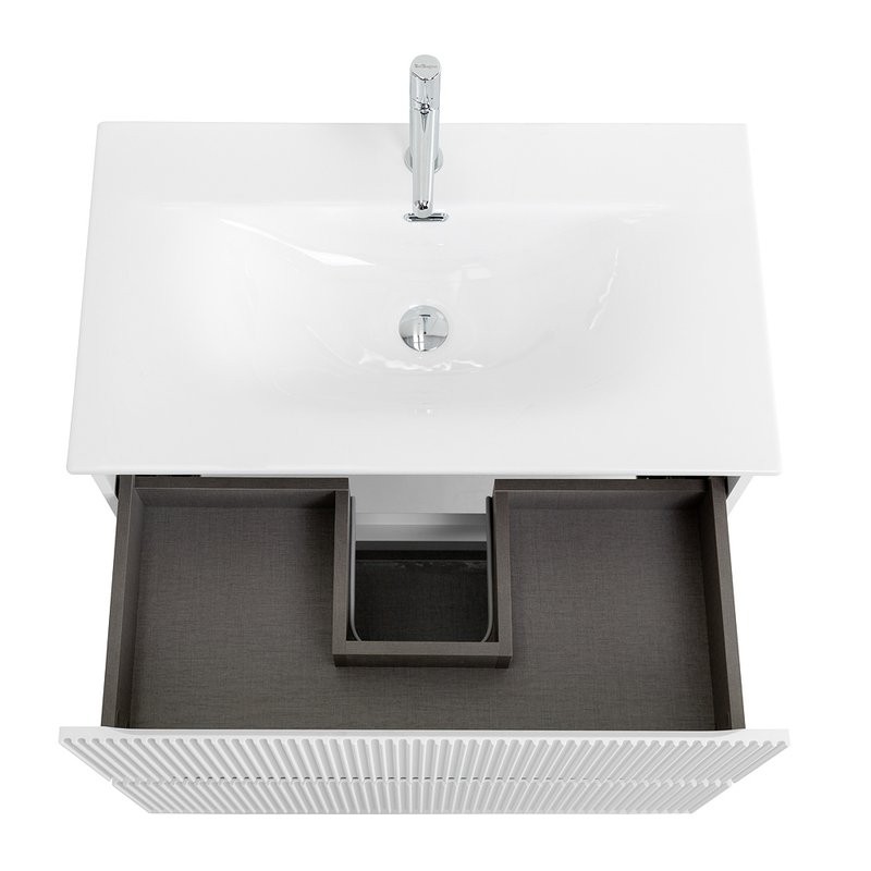 Тумба с раковиной BelBagno Uno 90 подвесная, 2 ящика, bianco opaco