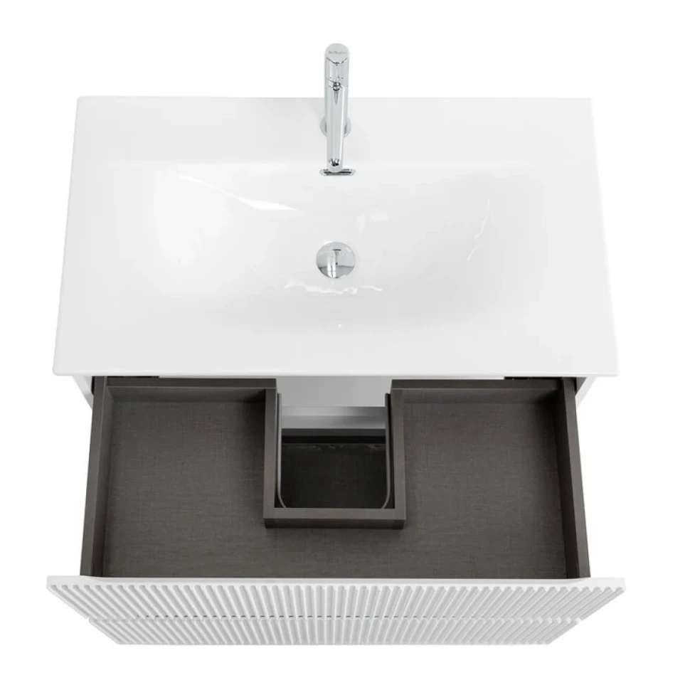 Тумба с раковиной BelBagno Uno 90 подвесная, 2 ящика, bianco opaco
