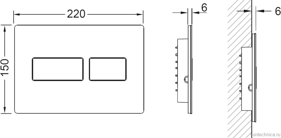 Кнопка смыва TECE TECEsolid 9240432 белая глянцевая