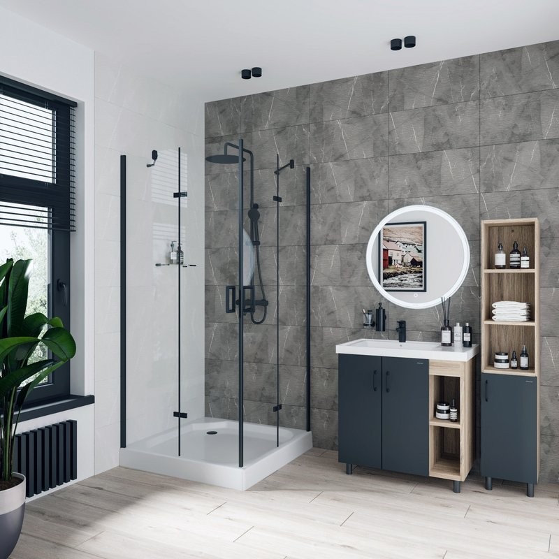 Душевой уголок Niagara Nova 681308111BLACK 90x90, квадратный, черный