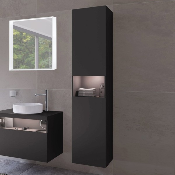 Шкаф пенал для ванной Keuco Stageline 32831 R, вулканит, с подсветкой