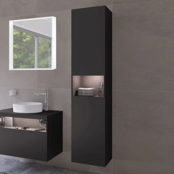Шкаф пенал для ванной Keuco Stageline 32831 R, вулканит, с подсветкой