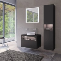 Шкаф пенал для ванной Keuco Stageline 32831 R, вулканит, с подсветкой