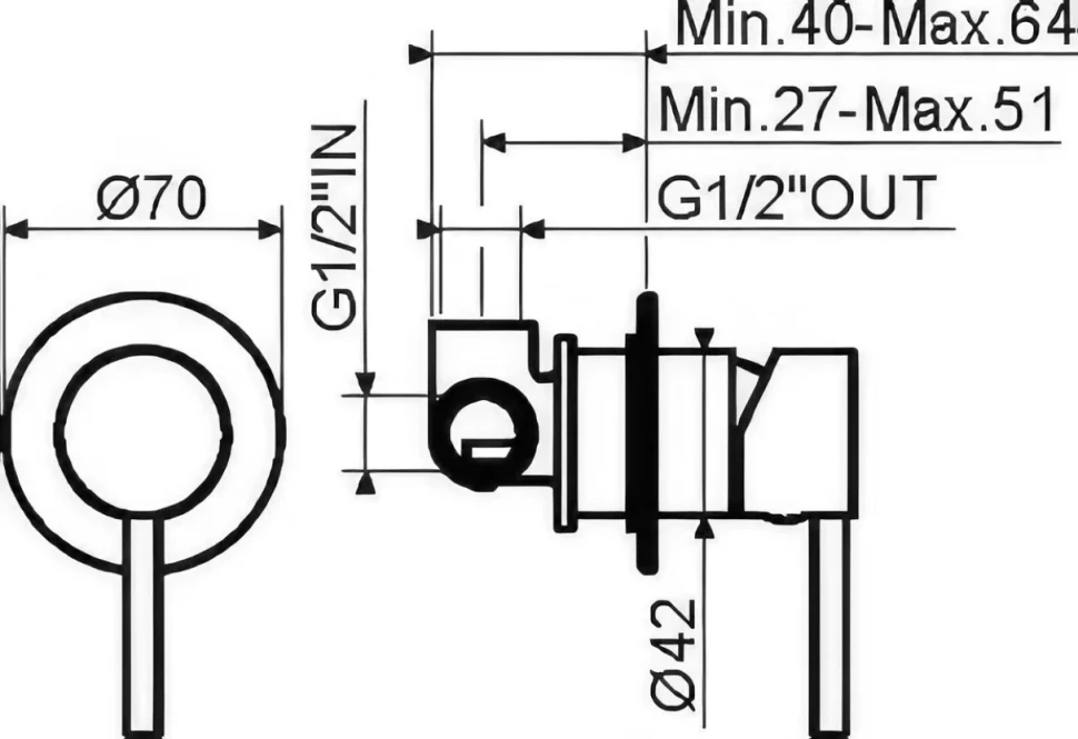 Встраиваемый смеситель для душа и ванны Plumberia Selection Ixo KITXO1135RS С ВНУТРЕННЕЙ ЧАСТЬЮ, брашированная медь