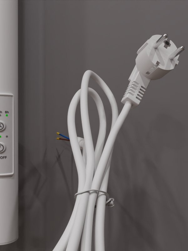 Полотенцесушитель электрический Altasan Проксима СП21120БМ 120x20 см, подключение справа, скрытое подключение справа, матовый белый, I-образный, из стали