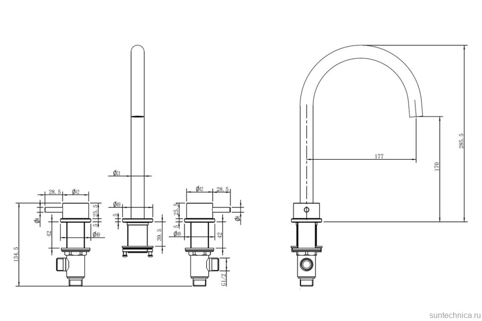Смеситель для раковины Abber Wasser Kreis 316 AF8108BGG-M оружейная брашированная сталь