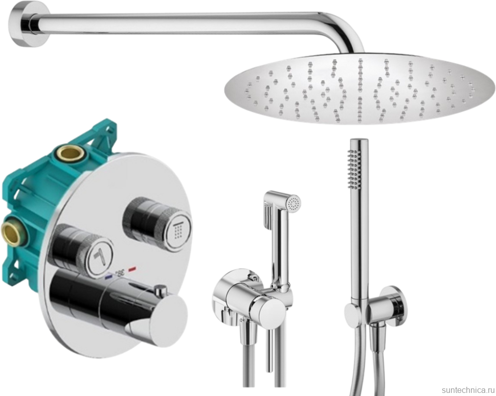 Комплект для ванной Plumberia Selection PSBOX KITZPSB02CR С ВНУТРЕННЕЙ ЧАСТЬЮ, хром