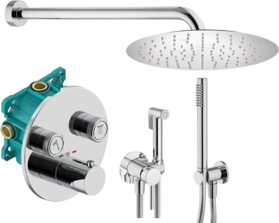 Комплект для ванной Plumberia Selection PSBOX KITZPSB02CR С ВНУТРЕННЕЙ ЧАСТЬЮ, хром