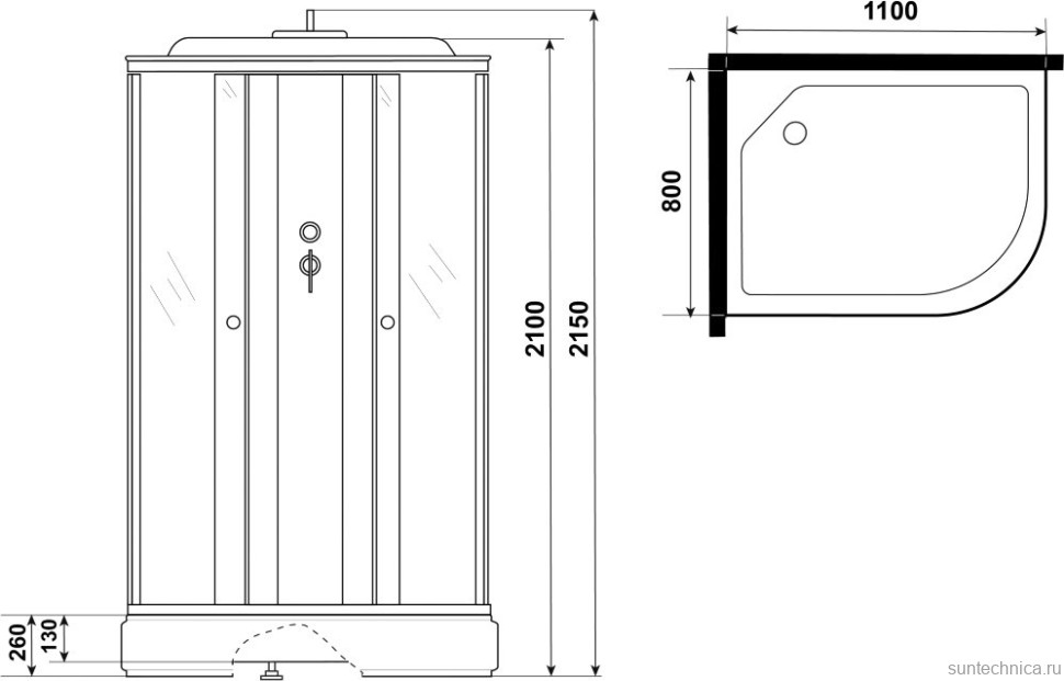 Душевая кабина Niagara Promo P110/80/26L/MT 110х80 см, L