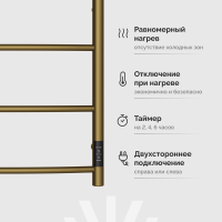Полотенцесушитель электрический EWRIKA Деметра Д R 60x50, бронза