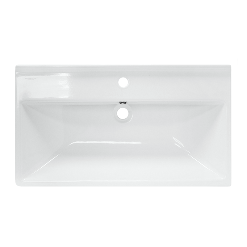 Тумба с раковиной SanStar Модена 80 напольная, графит софт, дуб вотан, раковина Fest 80