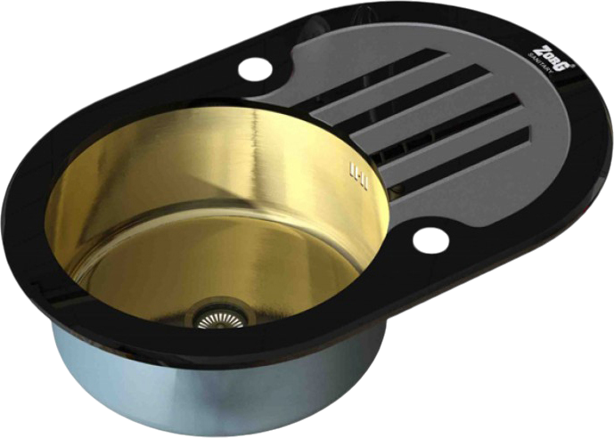Мойка кухонная Zorg Glass GL-7851-OV-BLACK-BRONZE бронза
