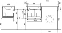 Мебель для ванной комнаты Эстет Dallas Luxe 115 L подвесная, 1 ящик, под стиральную машину