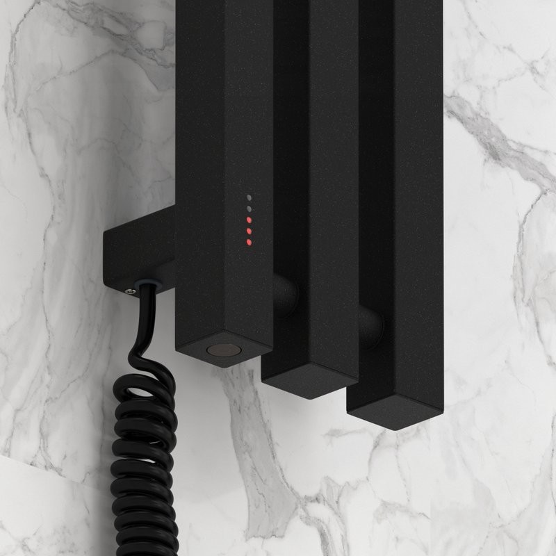 Полотенцесушитель электрический Сунержа Вердикт 4.0 15-0852-1210 120x15 см, подключение слева, скрытое подключение слева, темный титан муар, I-образный