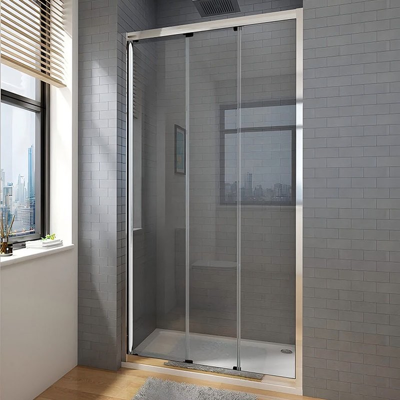 Душевая дверь в нишу Veconi Vianno VN-28 100 см, профиль хром, стекло прозрачное