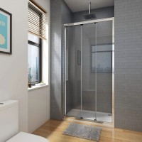 Душевая дверь в нишу Veconi Vianno VN-28 100 см, профиль хром, стекло прозрачное