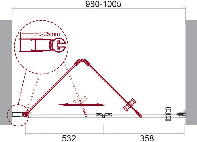 Душевая дверь в нишу BelBagno Albano BS-12-100-C-Cr