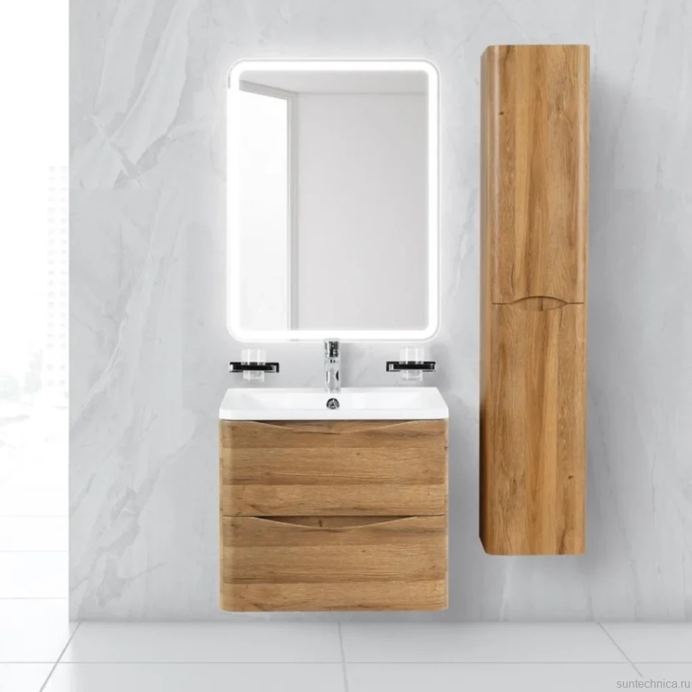 Тумба с раковиной BelBagno Acqua 60 подвесная, rovere rustico