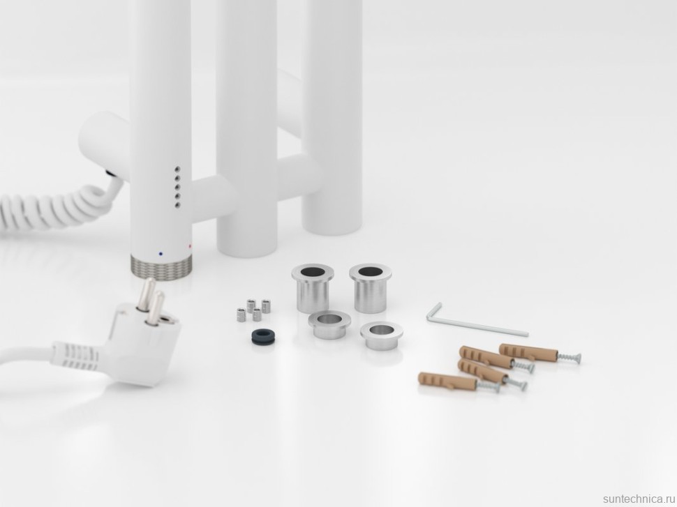 Полотенцесушитель электрический Сунержа Терция 4.0 30-0884-1206 120x15 см, подключение слева, скрытое подключение слева, матовый белый, I-образный