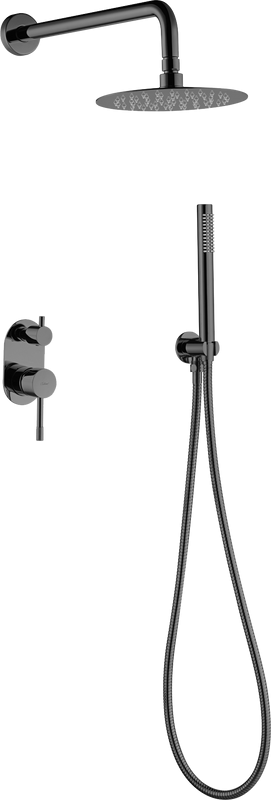 Душевой комплект Boheme Uno 464-SGM С ВНУТРЕННЕЙ ЧАСТЬЮ, shine gun metal