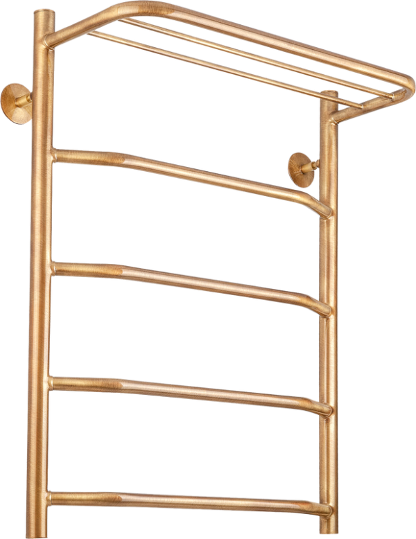 Полотенцесушитель водяной Secado Агата 3 85x55 см, бронза, лесенка, латунь, с полкой