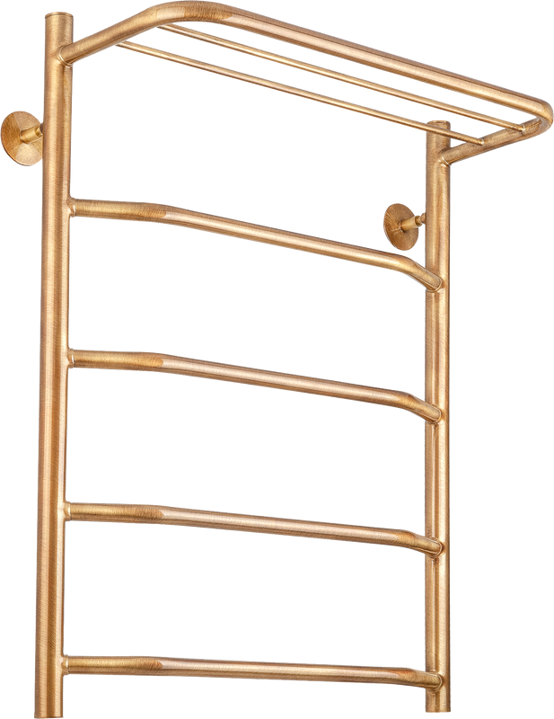 Полотенцесушитель водяной Secado Агата 3 85x55 см, бронза, лесенка, латунь, с полкой